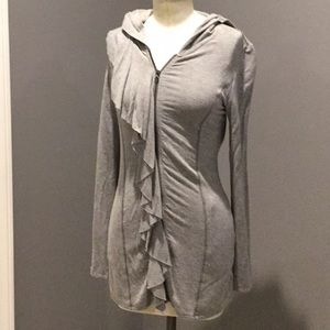 Soft gray ruffle tunic
